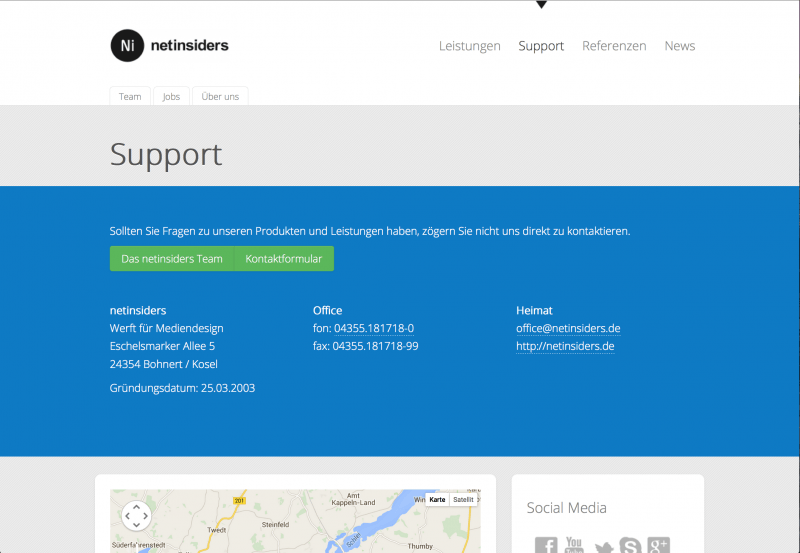 netinsiders Homepage vereinfacht