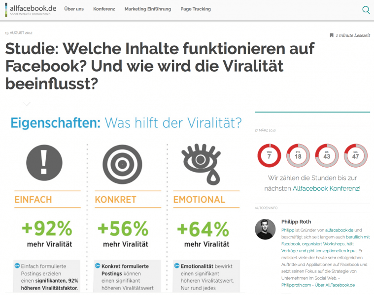[Studie] Wie beeinflussen die Inhalte von Facebook-Postings die Viralität?