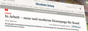 In Arbeit – neue und moderne Homepage für Kosel