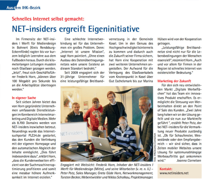 NET-insiders ergreift Eigeninitiative